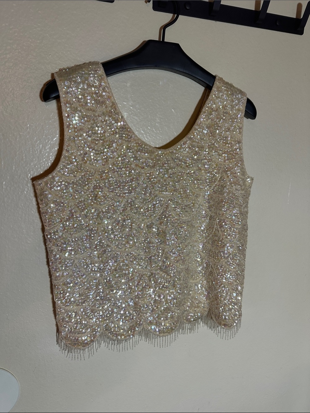 Vintage imperial fully beaded sequined top